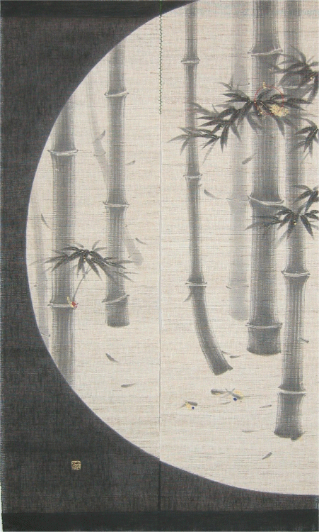 Noren Door Hanging with bamboo pattern
